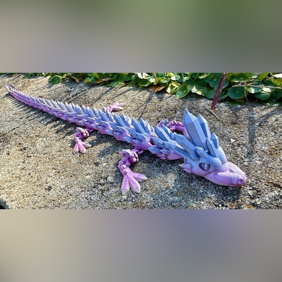 3D Dragon,Flexible Articulated Dragon,Crystal Dragon Toy,3D Printed Gift - Picture 5 of 9